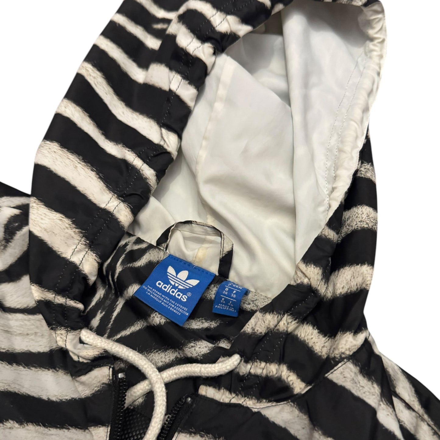 Kurtka damska wiatrówka Adidas zeberka
