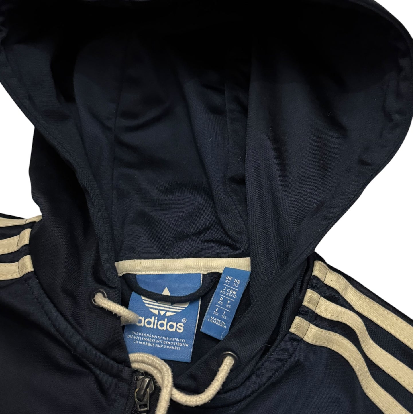 Bluza męska Adidas granatowa z kapturem swag drip rap