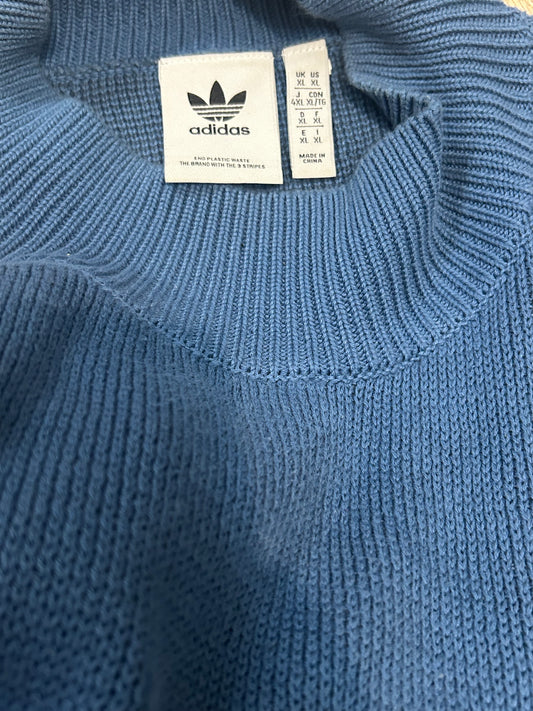 Sweter Adidas męski niebieski vintage