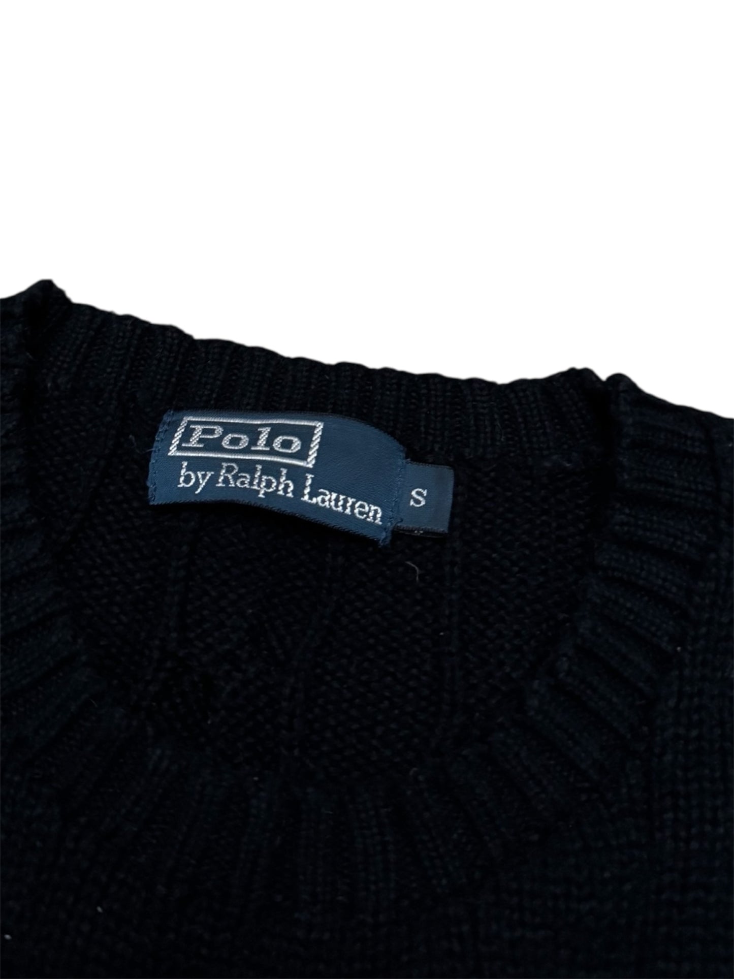 Bluza męska sweter Ralph Lauren warkocz czarny