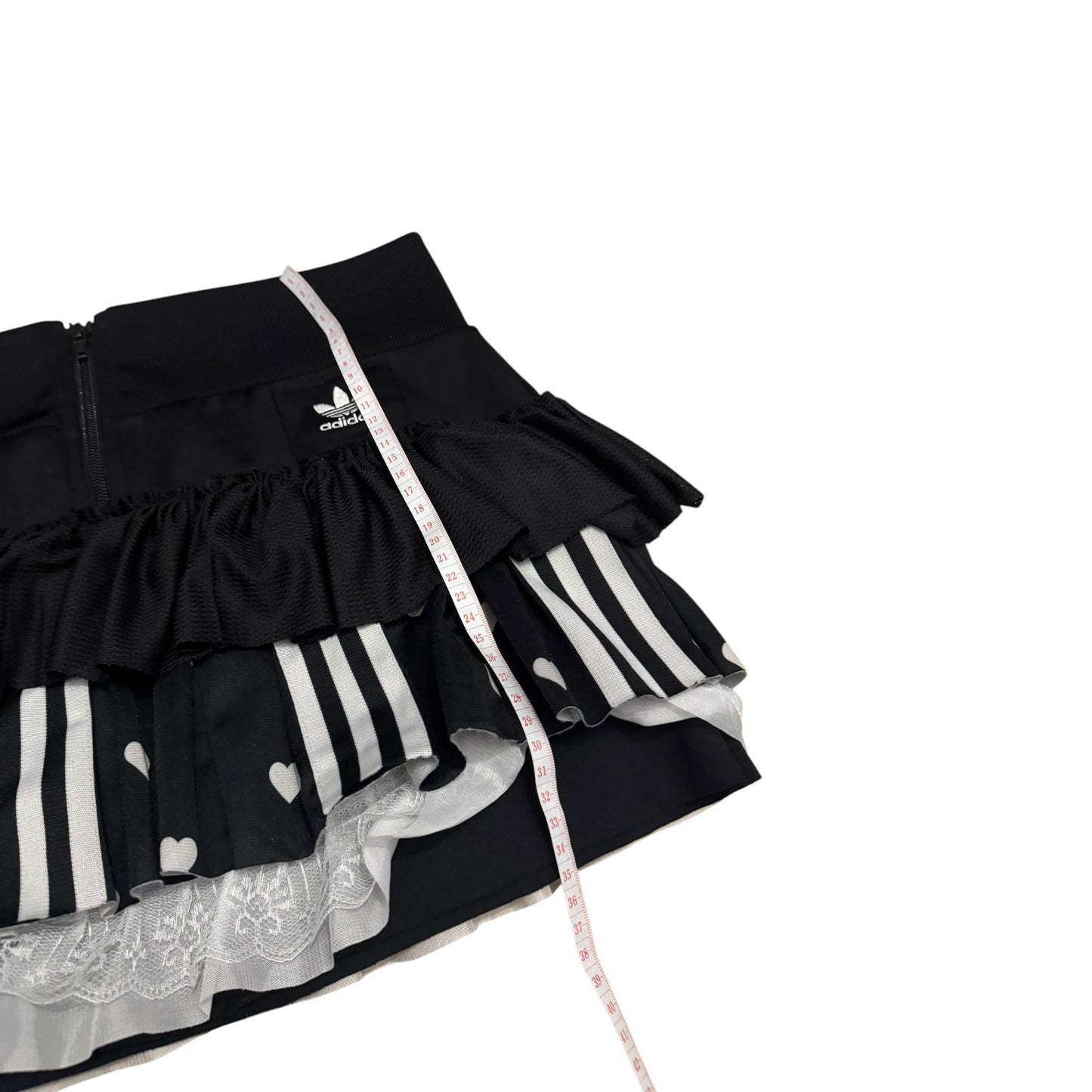 Adidas upcycle spódniczka alternative coquette Y2K z koronką – unikat ♻️🖤