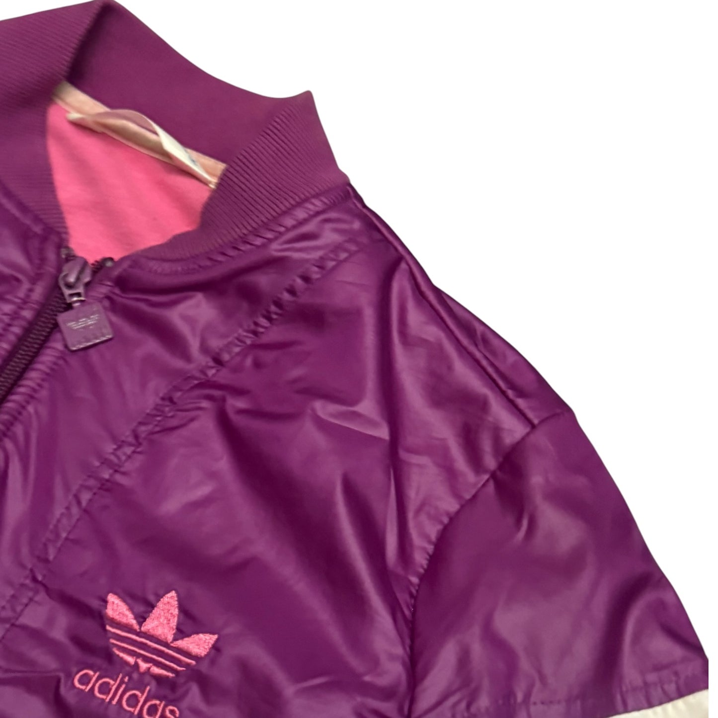 Kurtka damska Adidas bomberka różowa fioletowa vintage