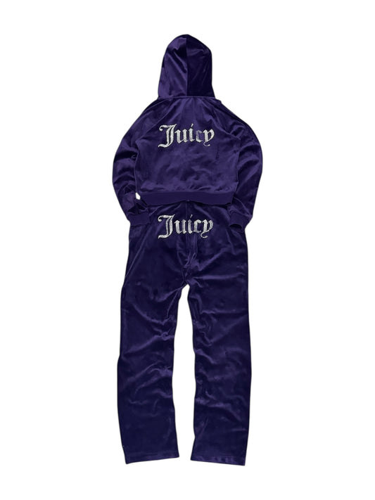 Komplet dresowy bluza damska spodnie damskie juicy couture diamenciki welurowy