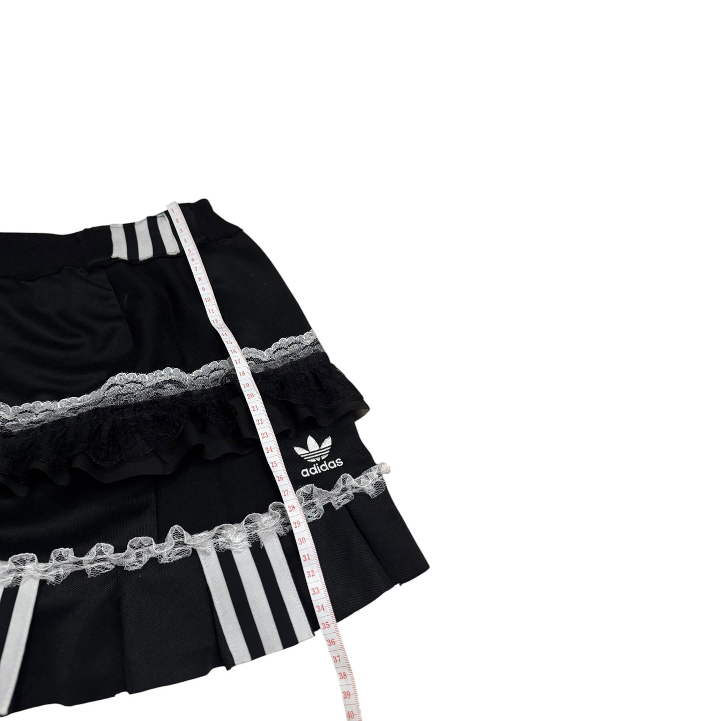 Adidas upcycle spódniczka alternative coquette Y2K z koronką – unikat ♻️🖤