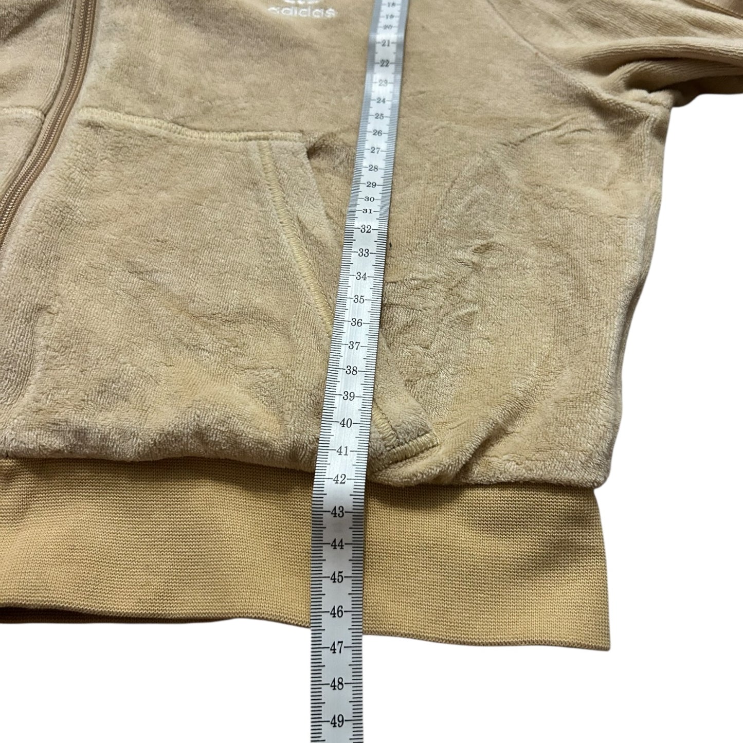 Bluza Adidas welurowa masełkowa żółta tracksuit