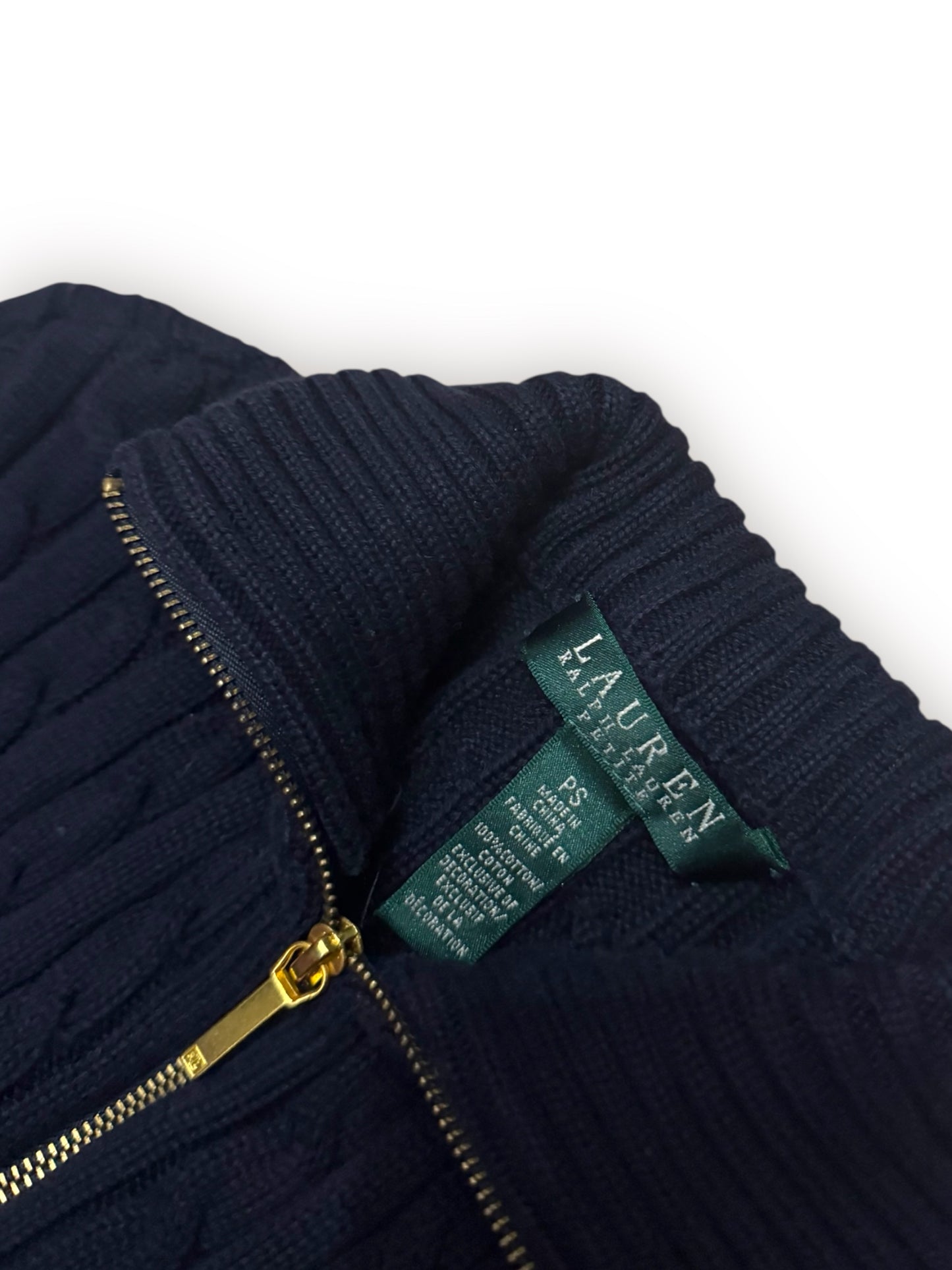 Sweter damski Ralph Lauren warkocz granatowy