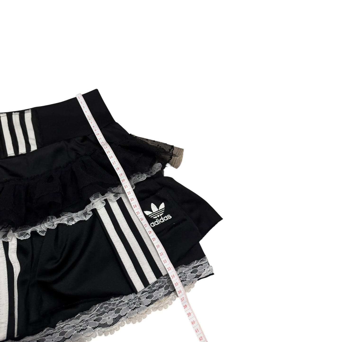 Adidas upcycle spódniczka alternative coquette Y2K z koronką – unikat ♻️🖤