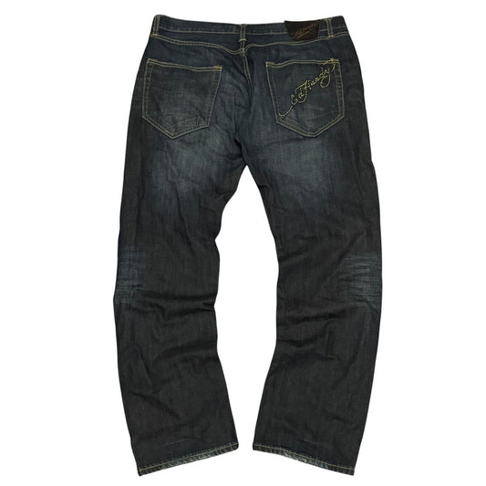 Spodnie męskie jeansowe dżinsy Ed Hardy vintage rap drip