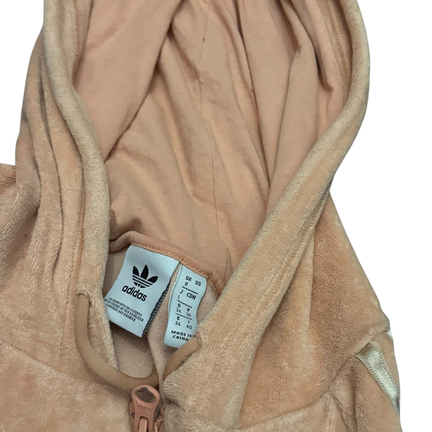 Bluza Adidas welurowa tracksuit damska z kapturem