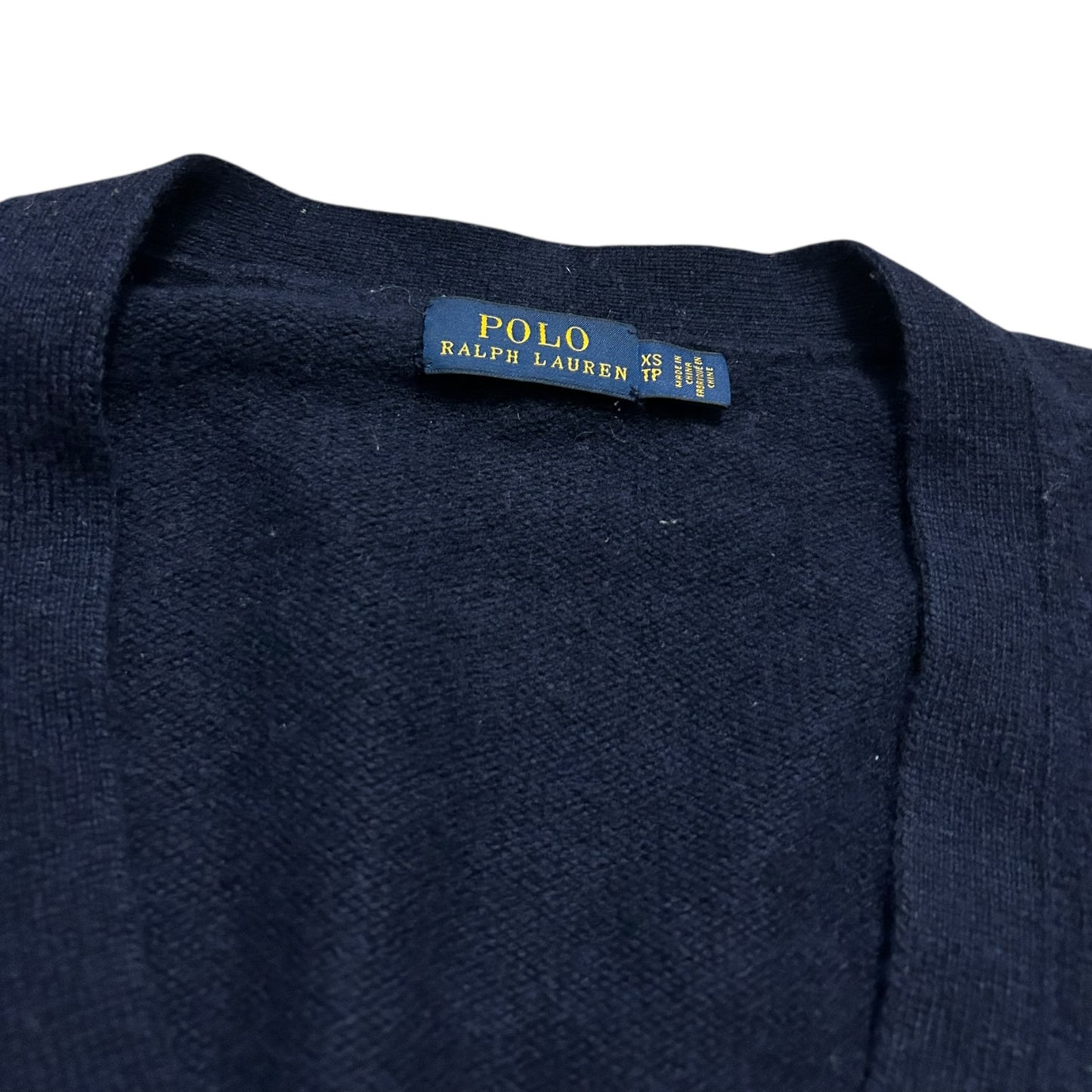 Sweter Ralph Lauren damski kardigan wełniany oxford vintage  granatowy