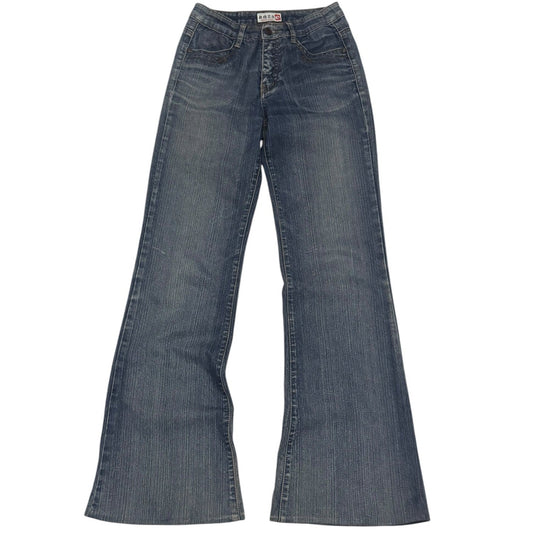 Jeansy flare vintage damskie dzwony z szeroką nogawką