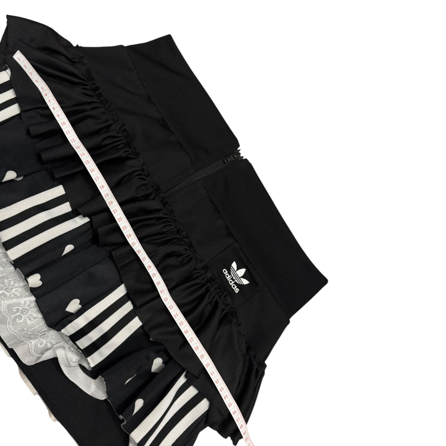 Adidas upcycle spódniczka alternative coquette Y2K z koronką – unikat ♻️🖤