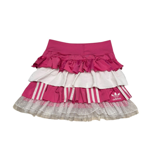 Adidas upcycle spódniczka różowa alternative coquette Y2K z koronką – unikat ♻️🖤