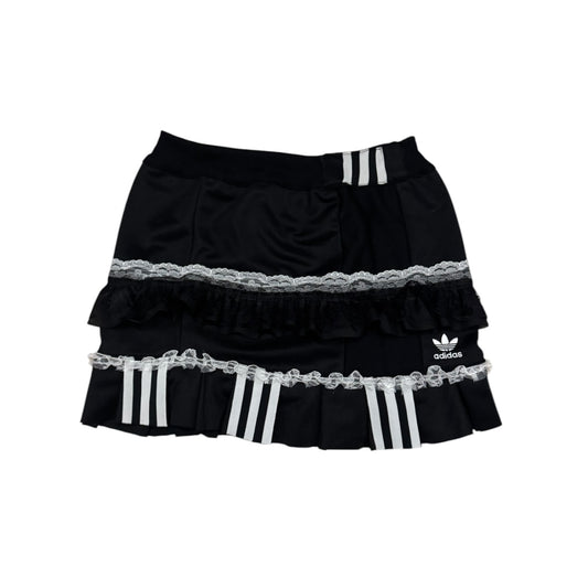 Adidas upcycle spódniczka  alternative coquette Y2K z koronką – unikat ♻️🖤