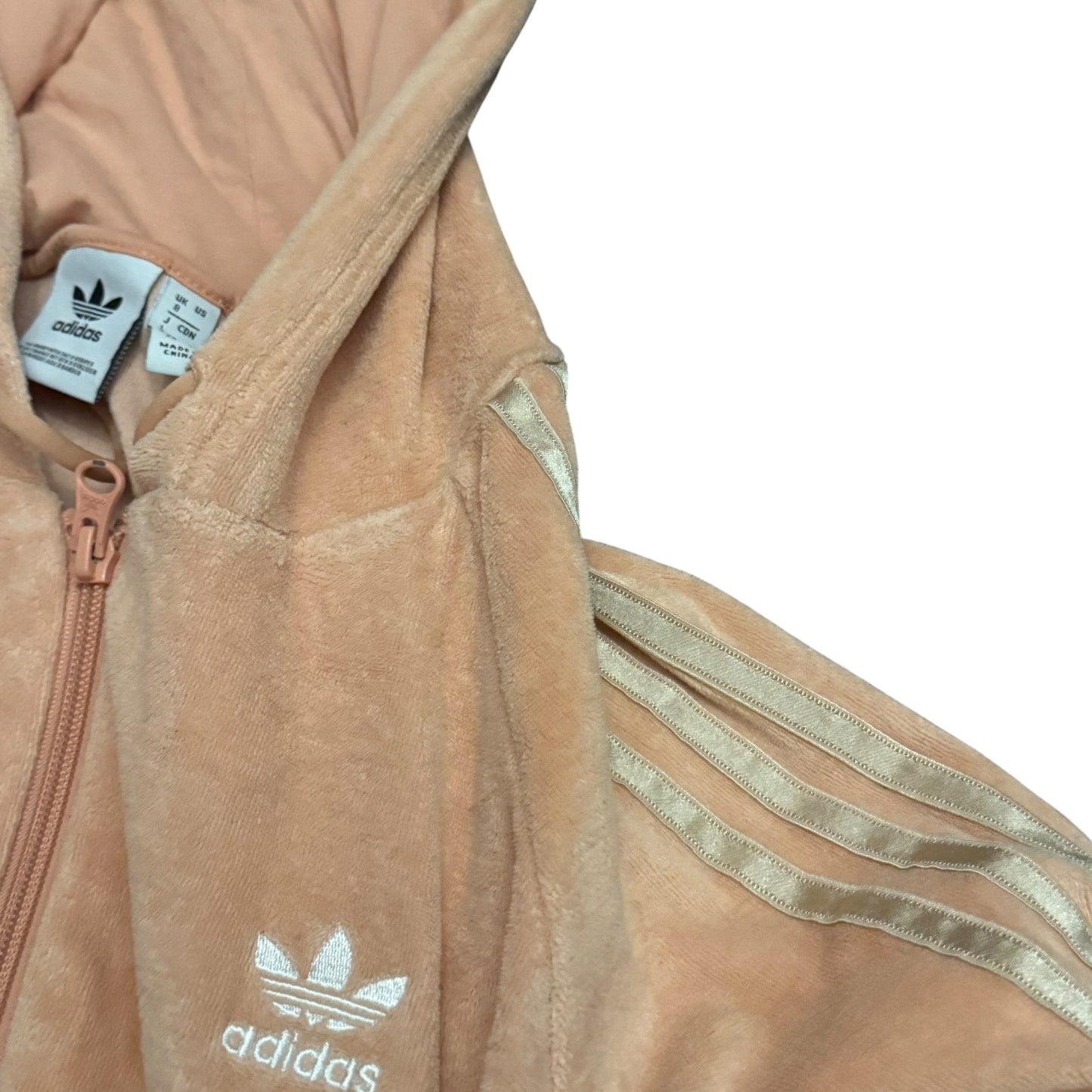 Bluza Adidas welurowa tracksuit damska z kapturem