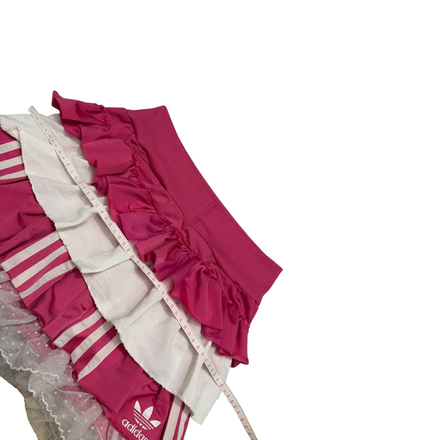 Adidas upcycle spódniczka różowa alternative coquette Y2K z koronką – unikat ♻️🖤