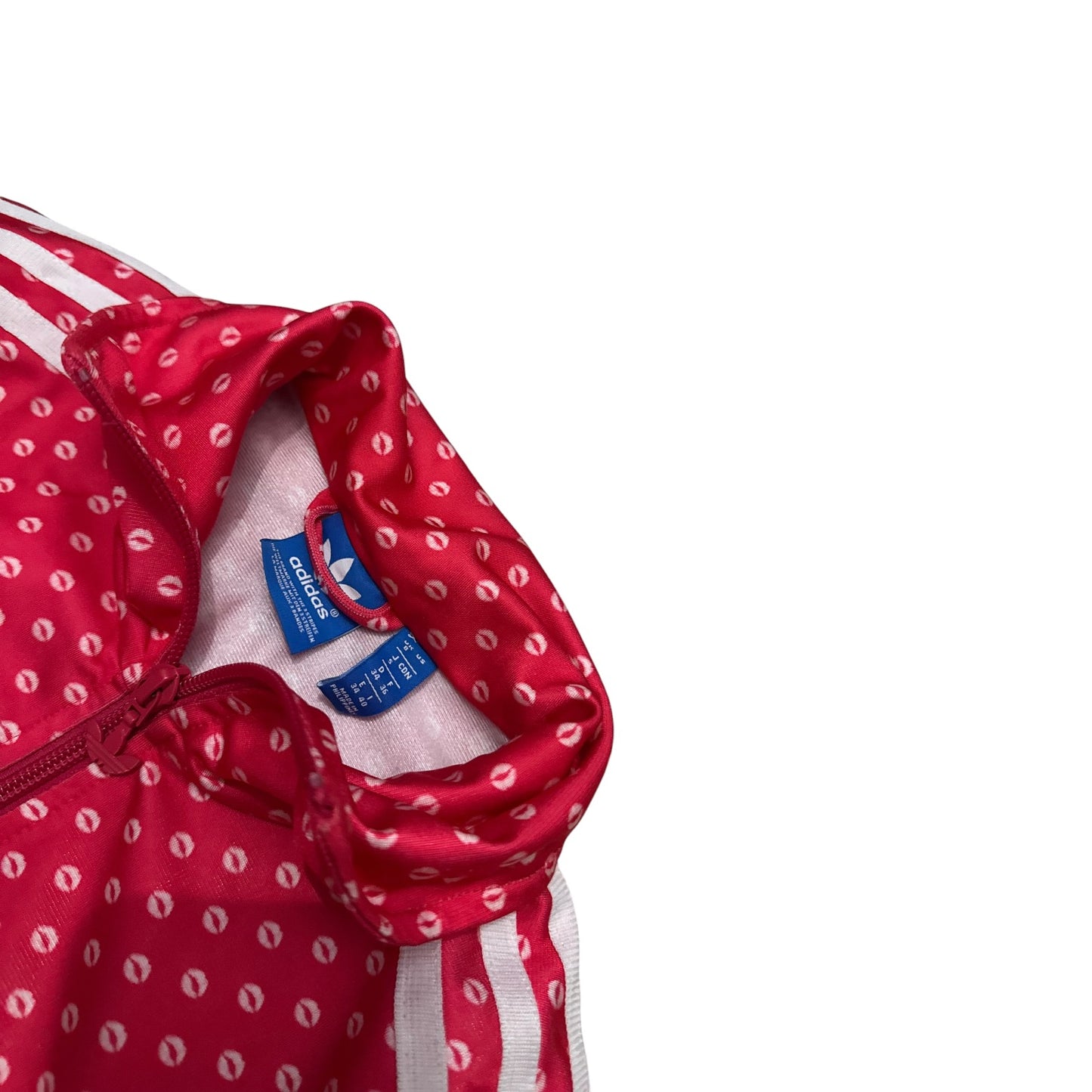 Bluza Adidas całusy różowa buziaki usta tracksuit lampasy