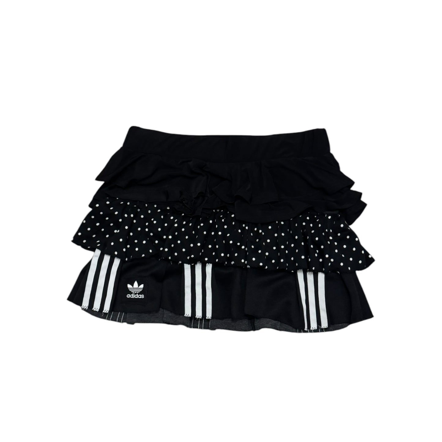 Adidas upcycle spódniczka kropki  alternative coquette Y2K z koronką – unikat ♻️🖤