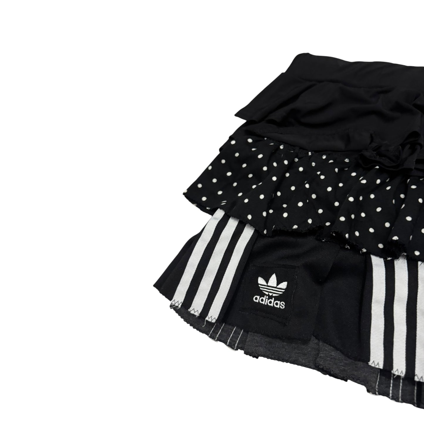 Adidas upcycle spódniczka kropki  alternative coquette Y2K z koronką – unikat ♻️🖤