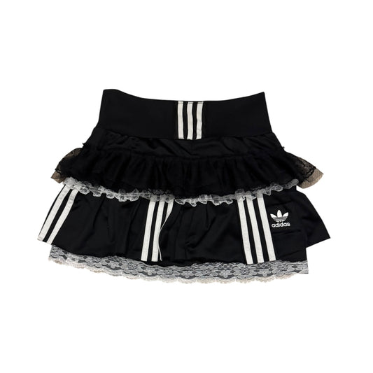 Adidas upcycle spódniczka alternative coquette Y2K z koronką – unikat ♻️🖤