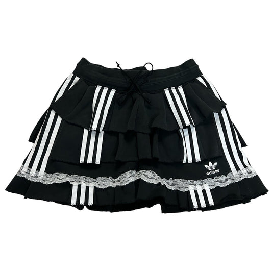 Adidas upcycle spódniczka alternative coquette Y2K z koronką – unikat ♻️🖤