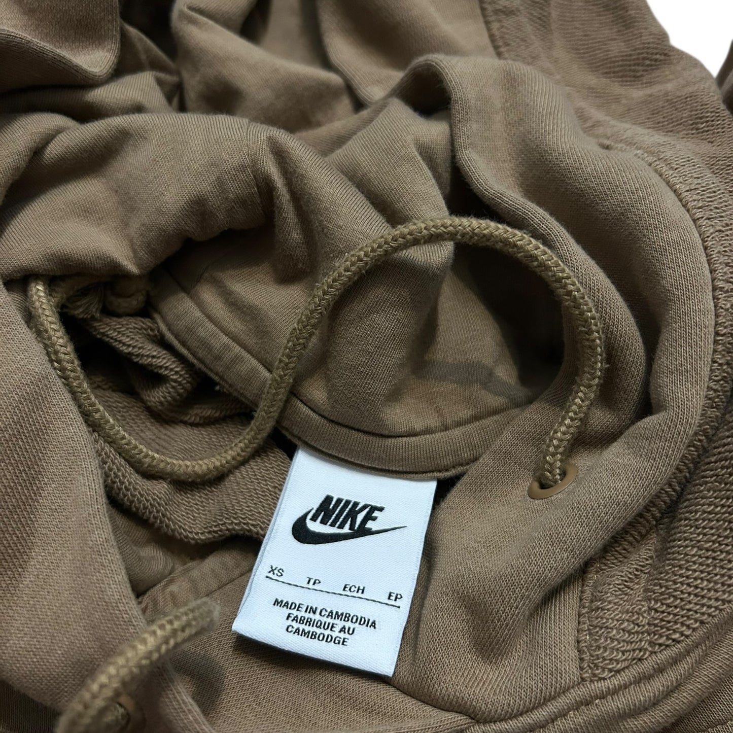 Bluza damska z kapturem nike beżowa brązowa