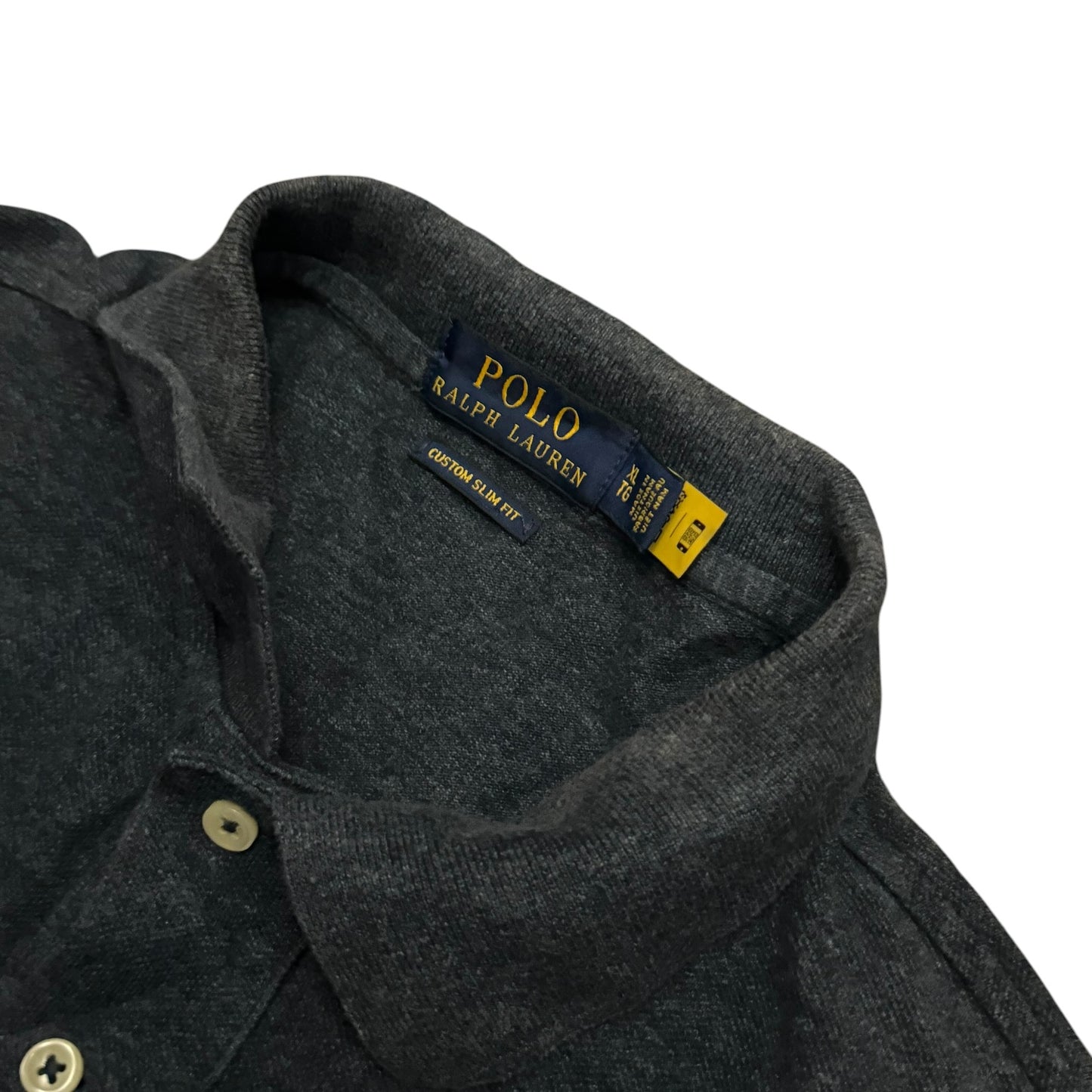 Koszulka męska Polo Ralph Lauren z długim rękawem szara polówka