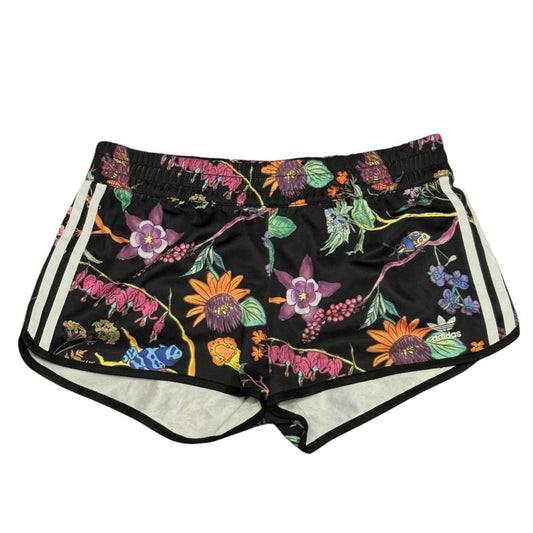 Szorty damskie Adidas w kwiaty czarne krótkie spodenki