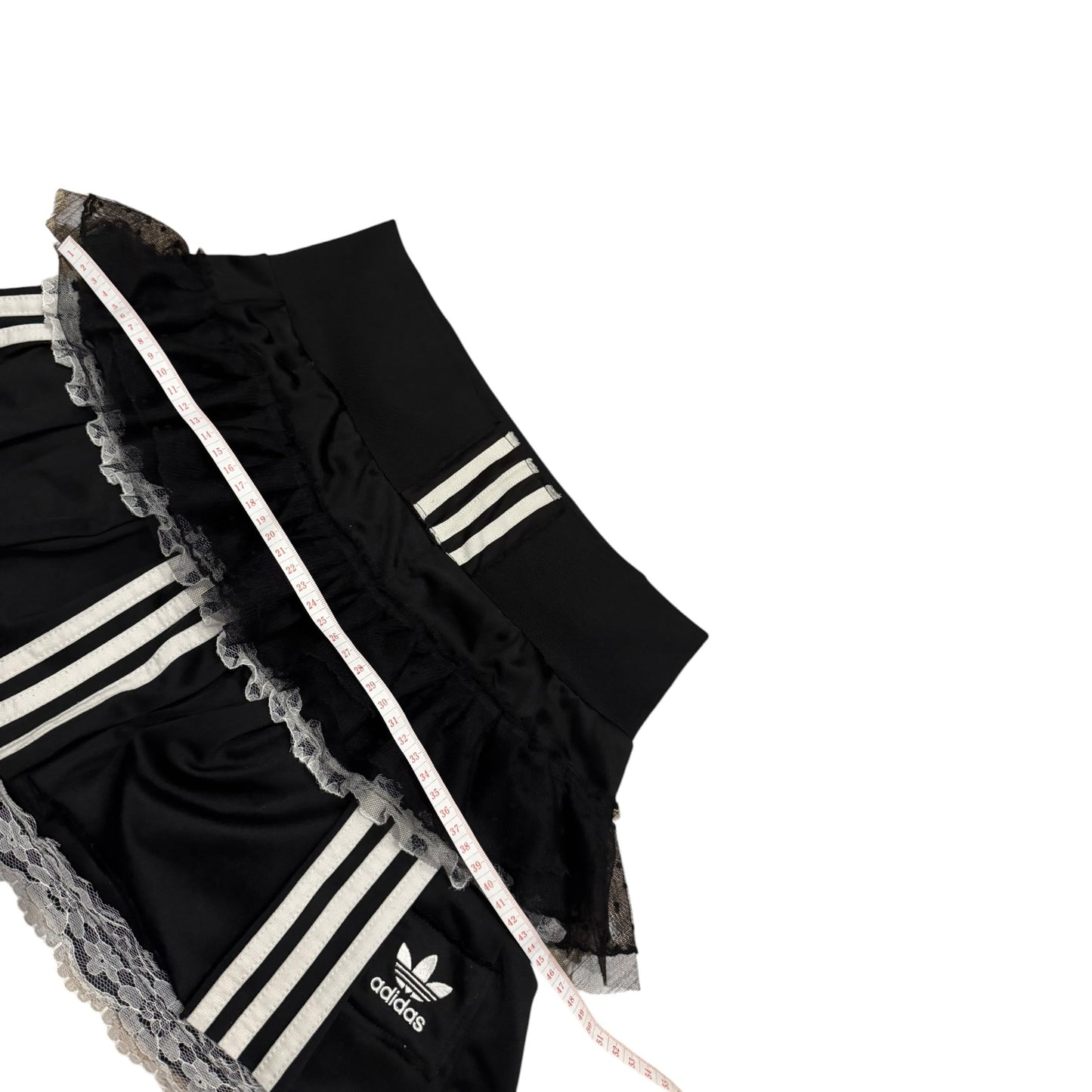 Adidas upcycle spódniczka alternative coquette Y2K z koronką – unikat ♻️🖤