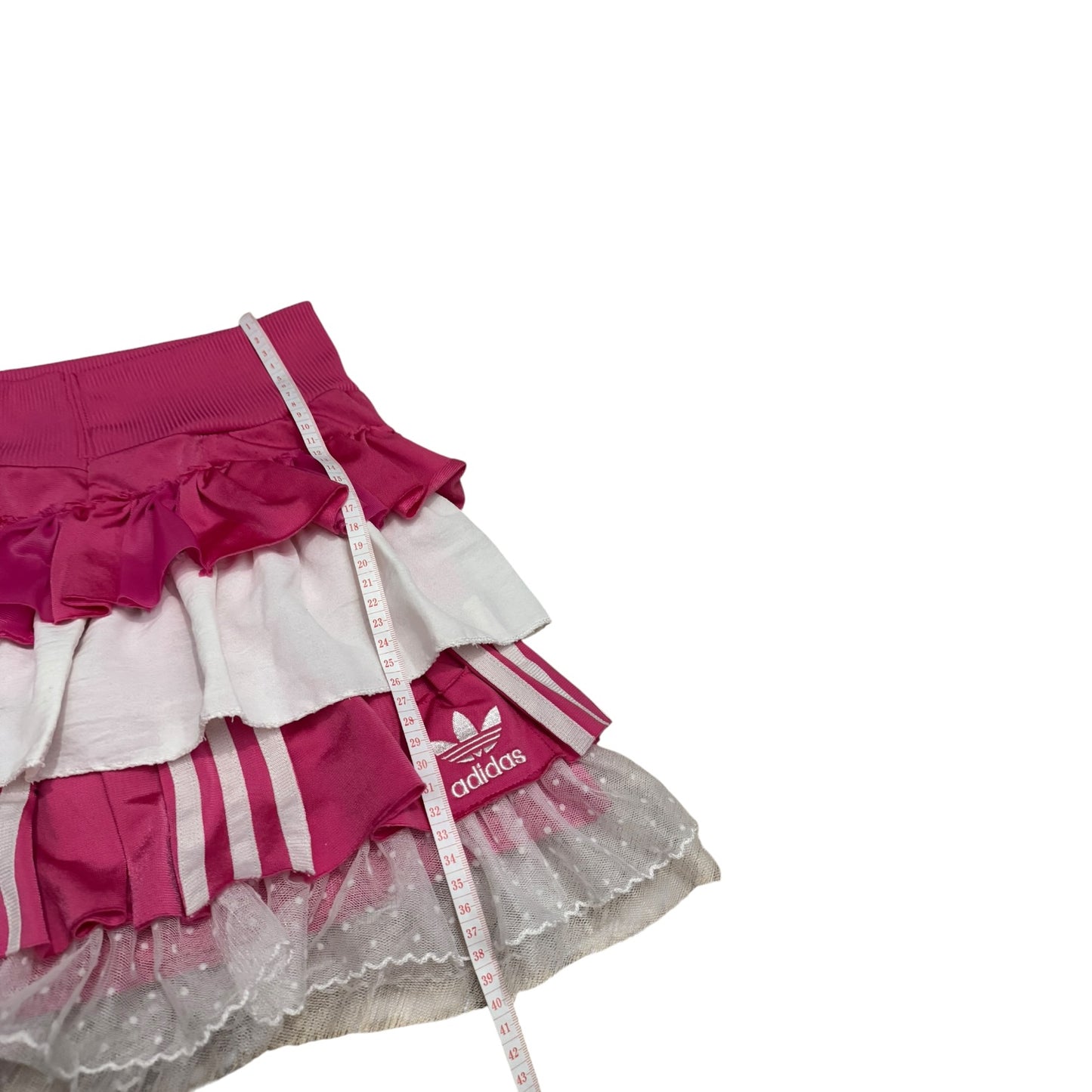 Adidas upcycle spódniczka różowa alternative coquette Y2K z koronką – unikat ♻️🖤