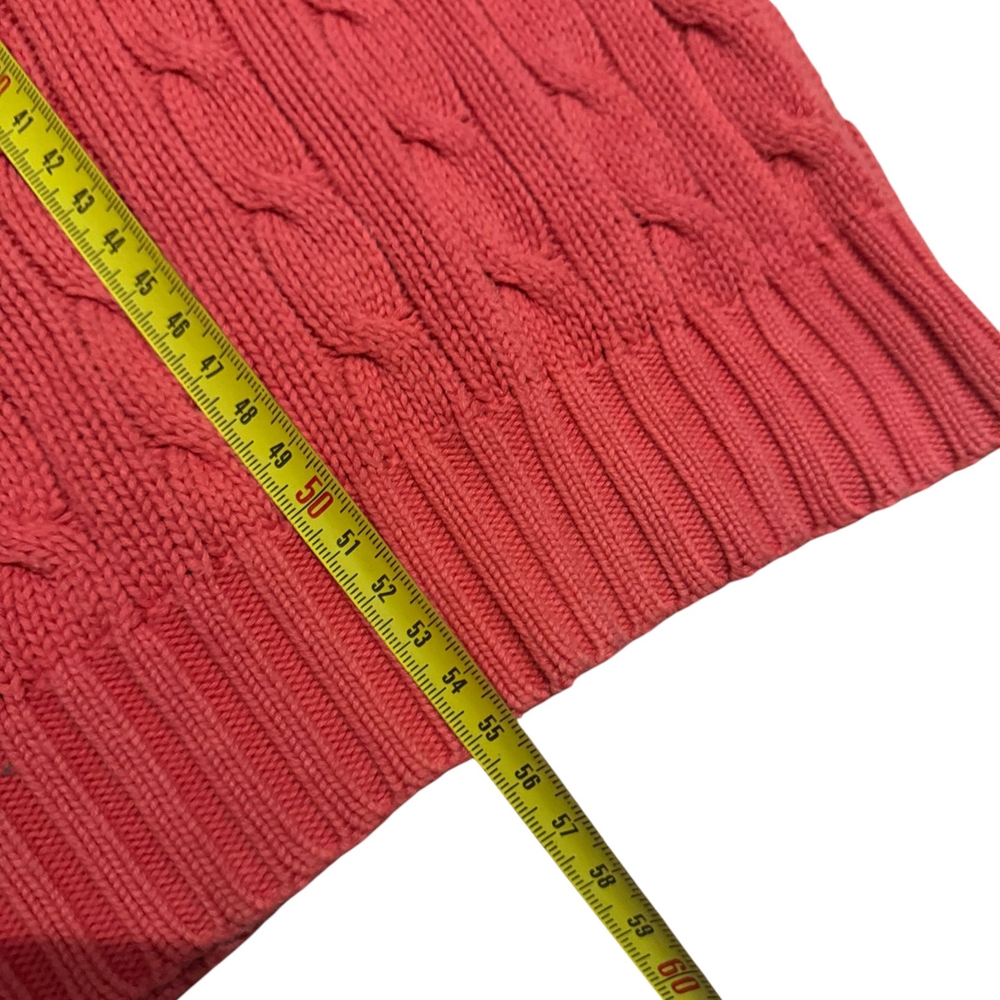 Sweter Ralph Lauren koralowy warkocz bawełniany