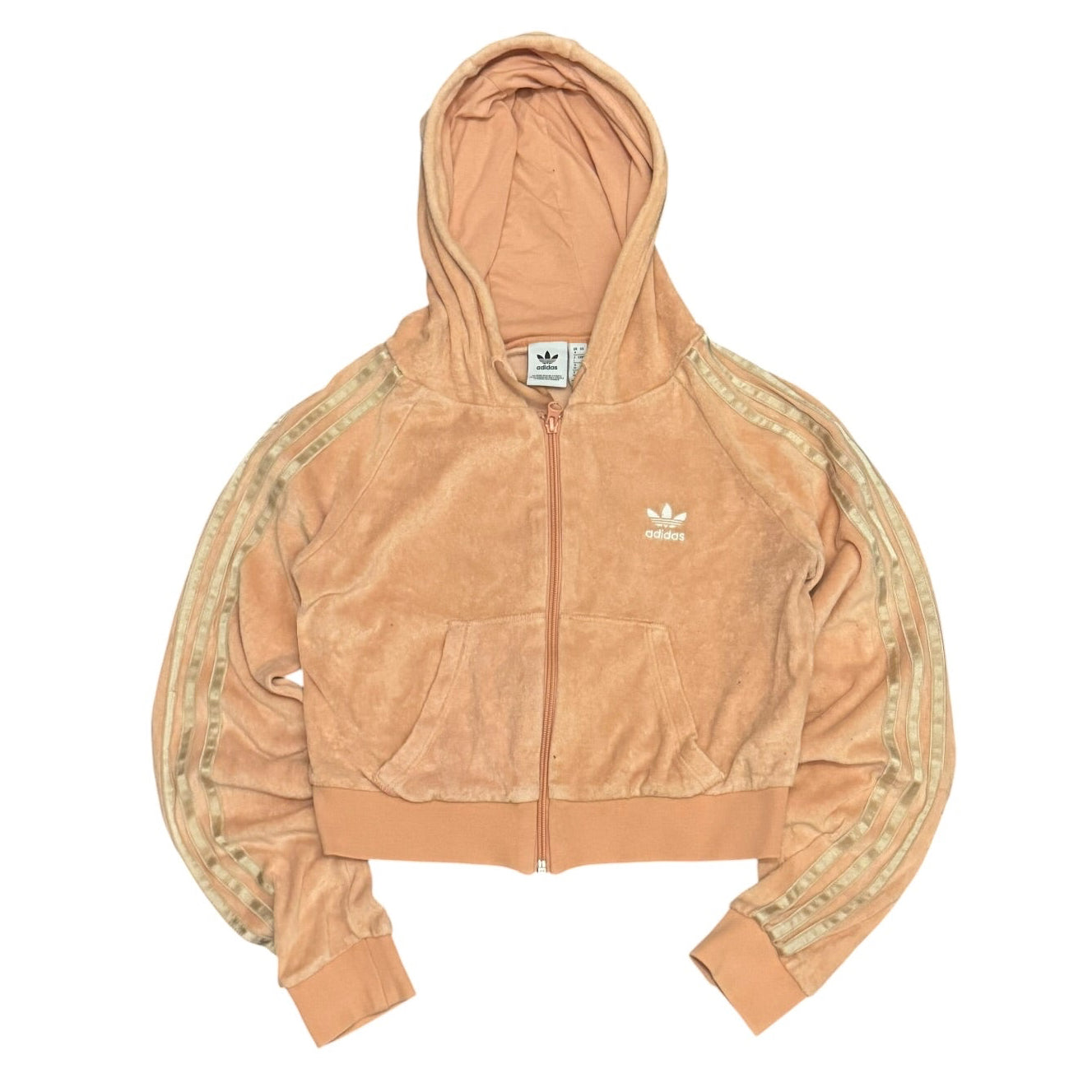 Bluza Adidas welurowa tracksuit damska z kapturem