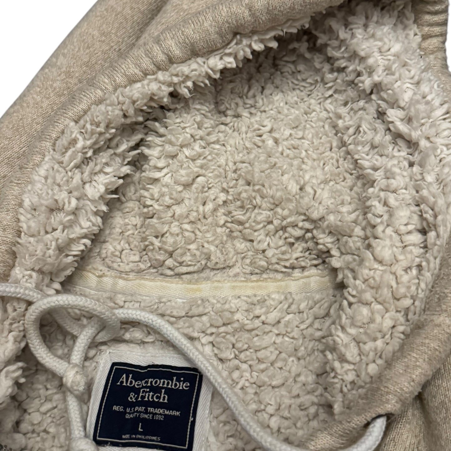 Bluza damska Abercrombie & Fitch beżowa z futerkiem vintage