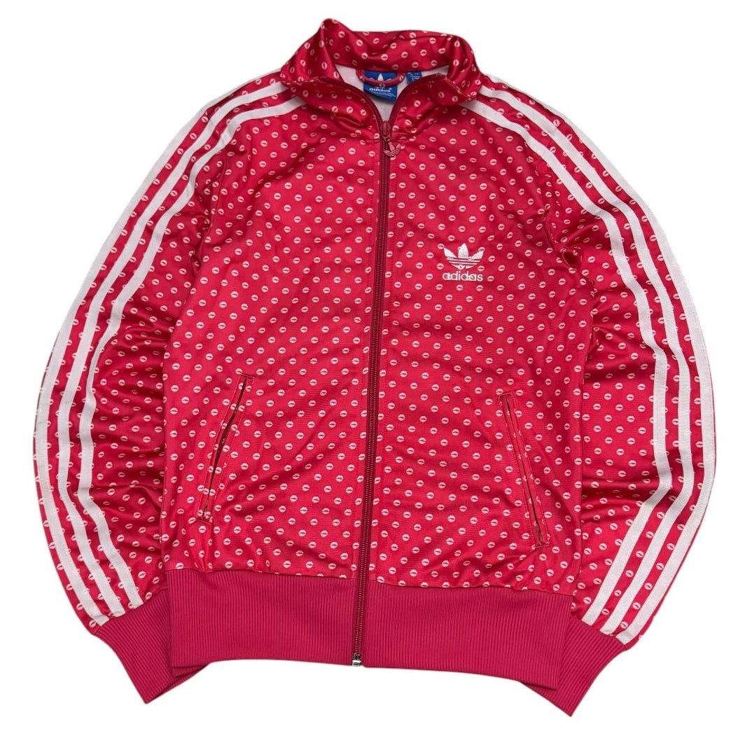 Bluza Adidas całusy różowa buziaki usta tracksuit lampasy