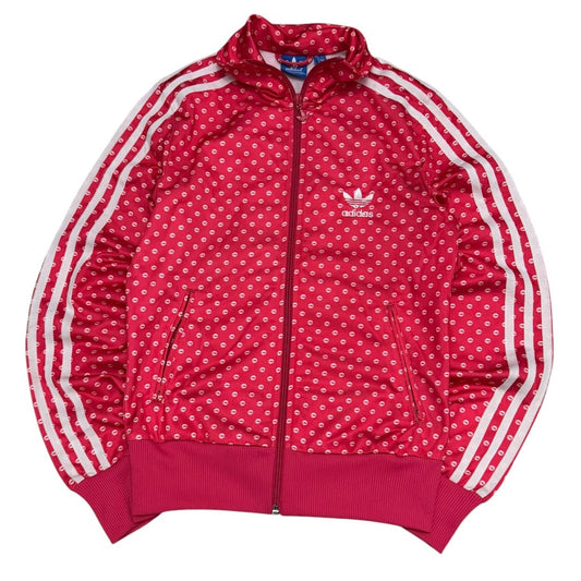 Bluza Adidas całusy różowa buziaki usta tracksuit lampasy
