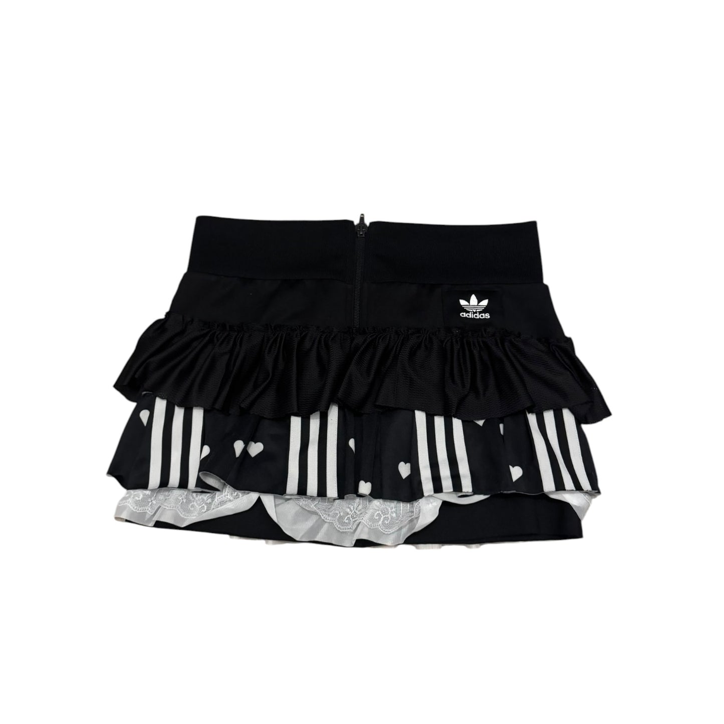 Adidas upcycle spódniczka alternative coquette Y2K z koronką – unikat ♻️🖤