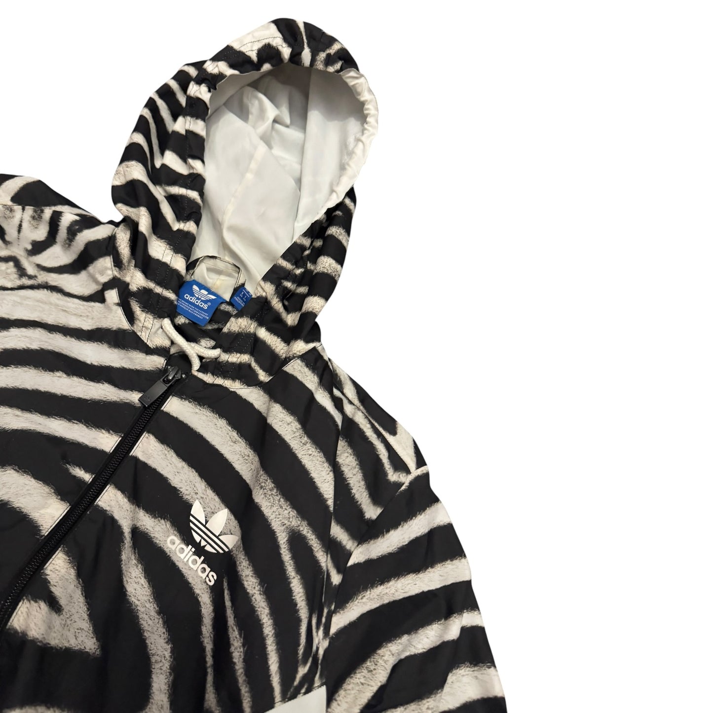 Kurtka damska wiatrówka Adidas zeberka