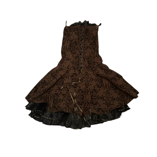 Sukienka gorsetowa brązowa vintage