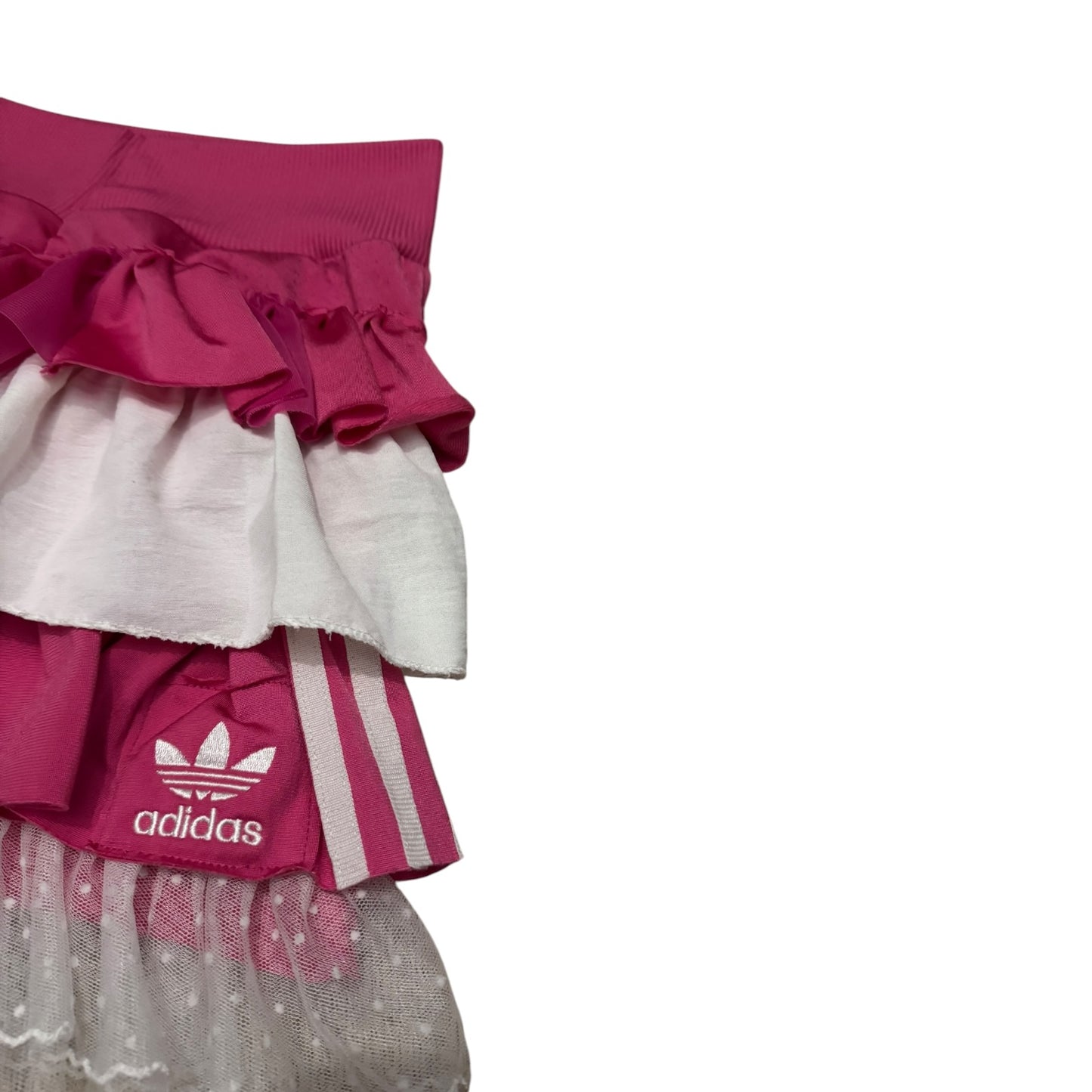 Adidas upcycle spódniczka różowa alternative coquette Y2K z koronką – unikat ♻️🖤