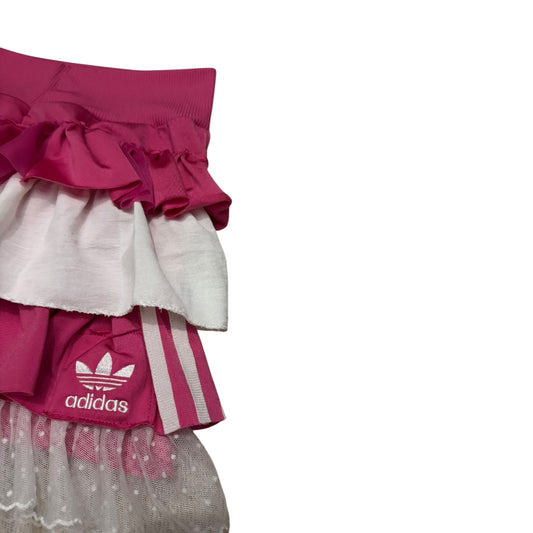 Adidas upcycle spódniczka różowa alternative coquette Y2K z koronką – unikat ♻️🖤