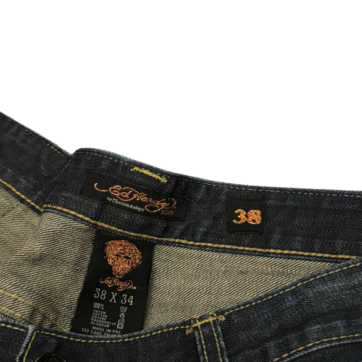 Spodnie męskie jeansowe dżinsy Ed Hardy vintage rap drip