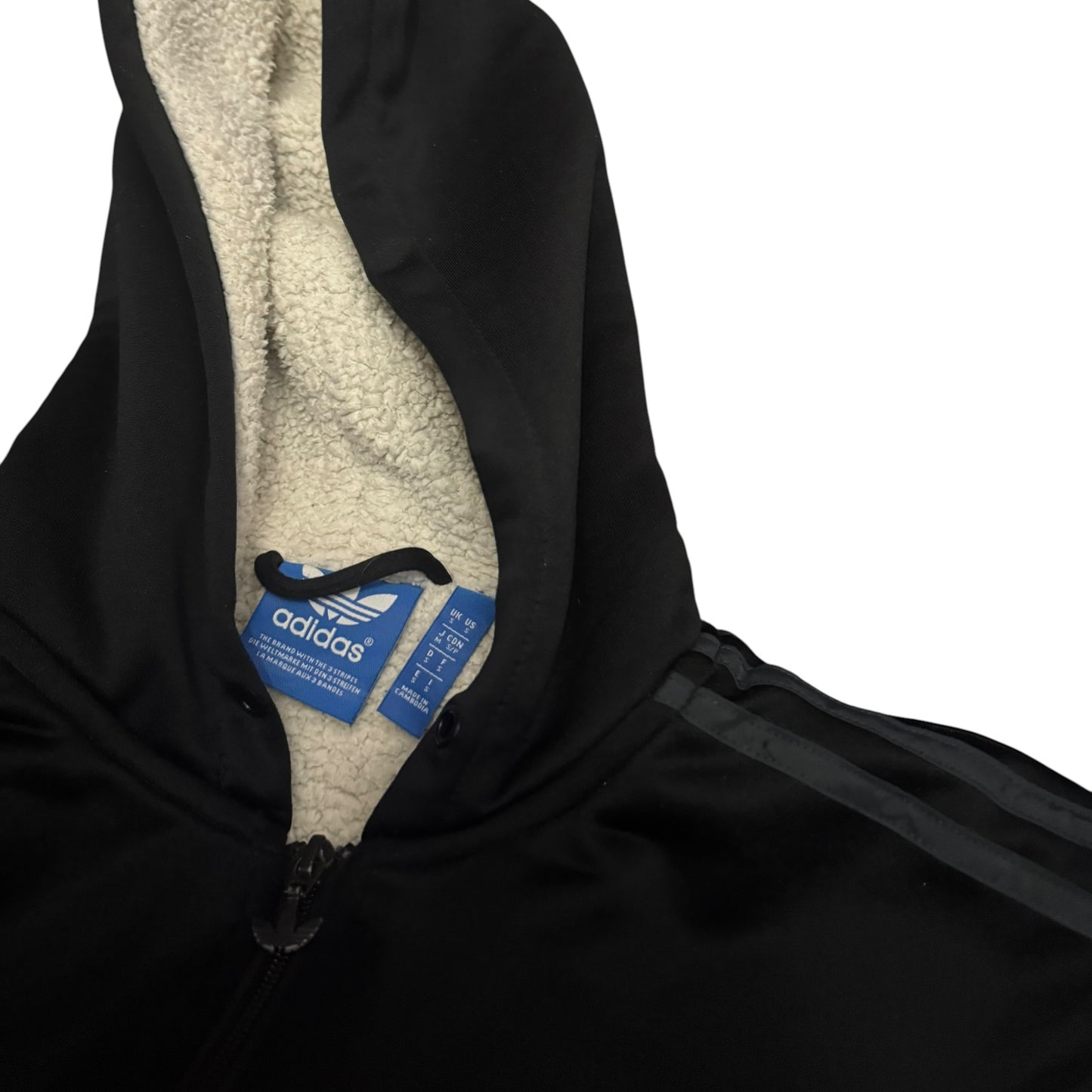Bluza Adidas Tracksuit z futerkiem polarem teddy czarna
