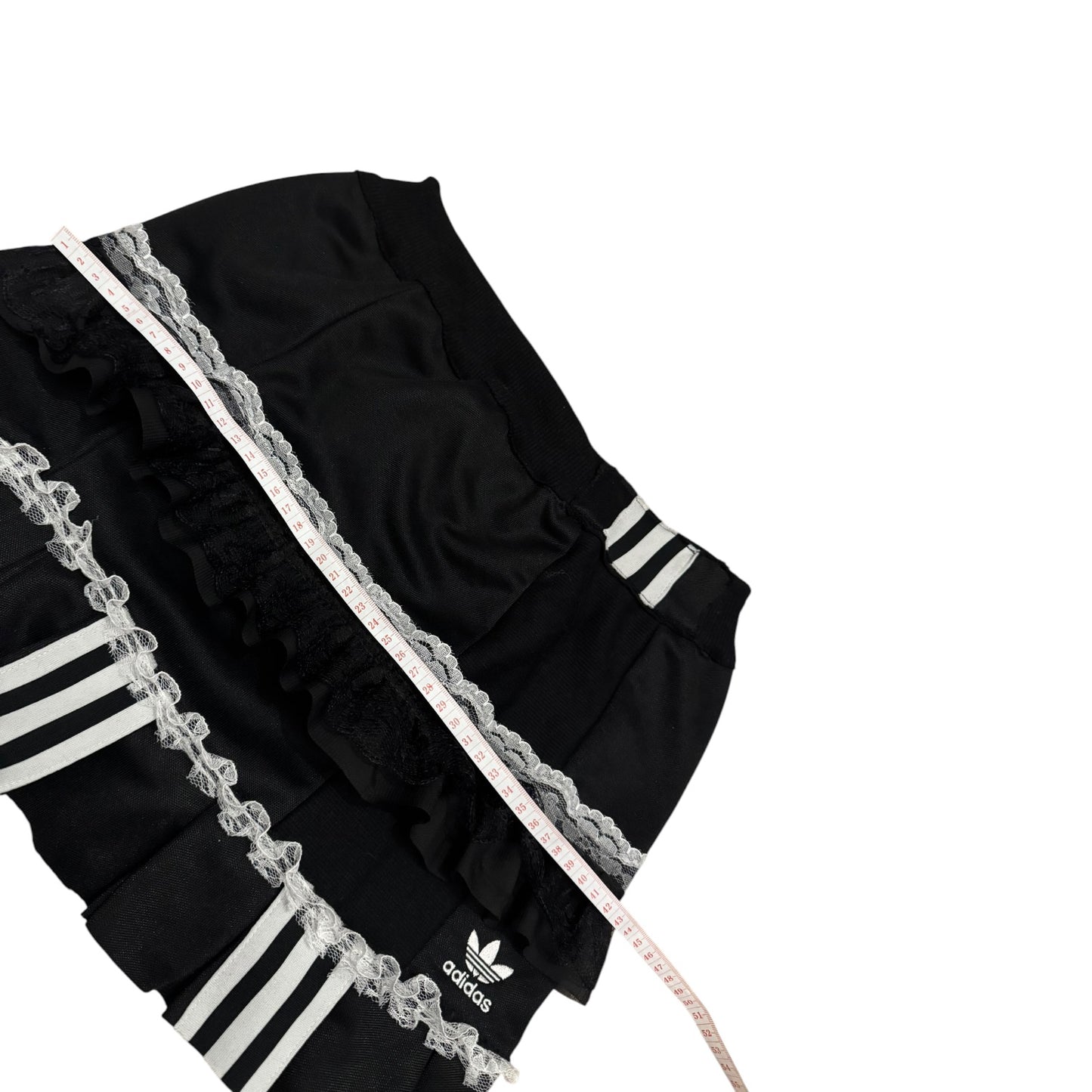 Adidas upcycle spódniczka  alternative coquette Y2K z koronką – unikat ♻️🖤