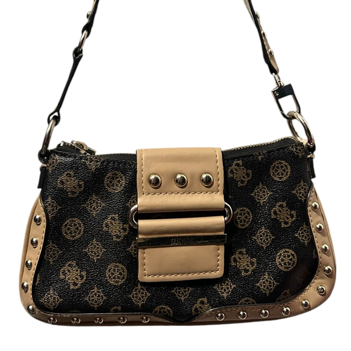 Torebka na ramię Guess monogram bagietka  vintage