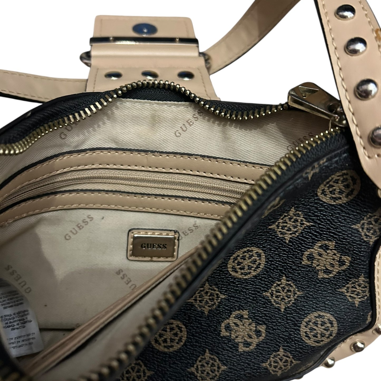 Torebka na ramię Guess monogram bagietka  vintage