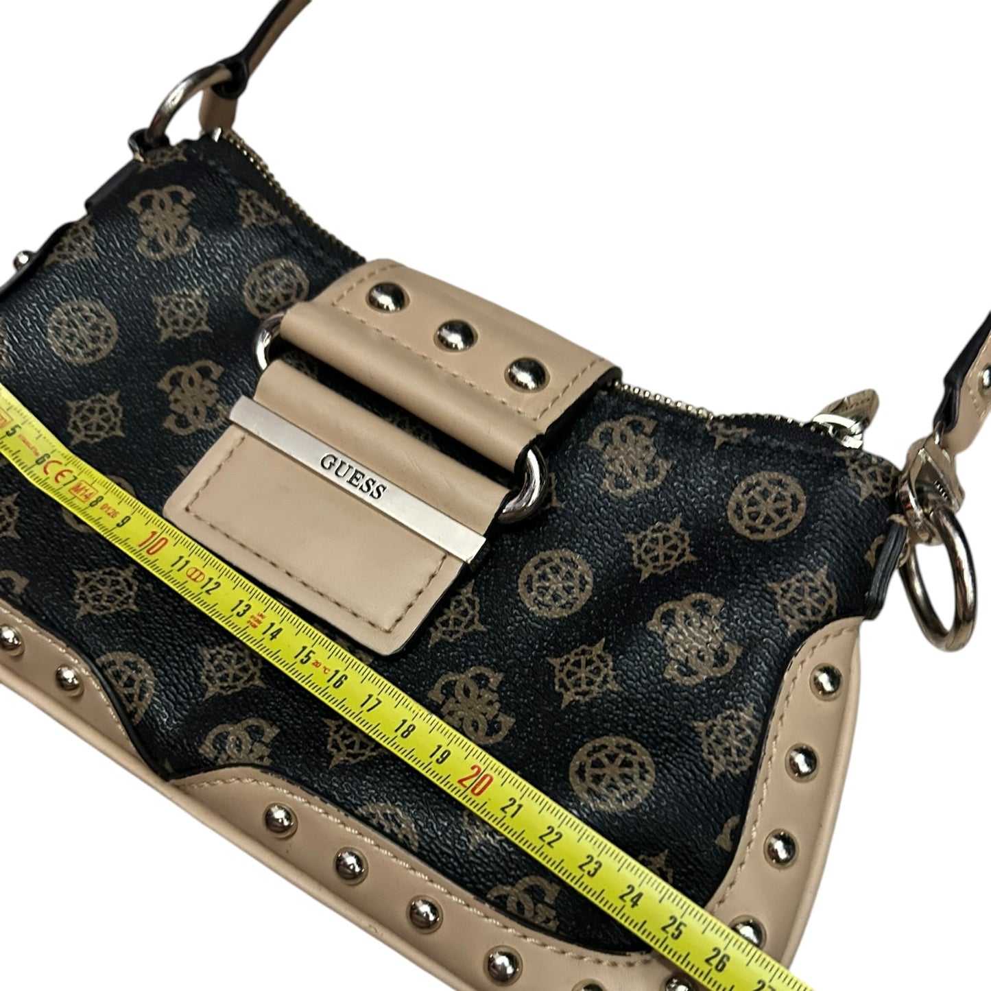 Torebka na ramię Guess monogram bagietka  vintage
