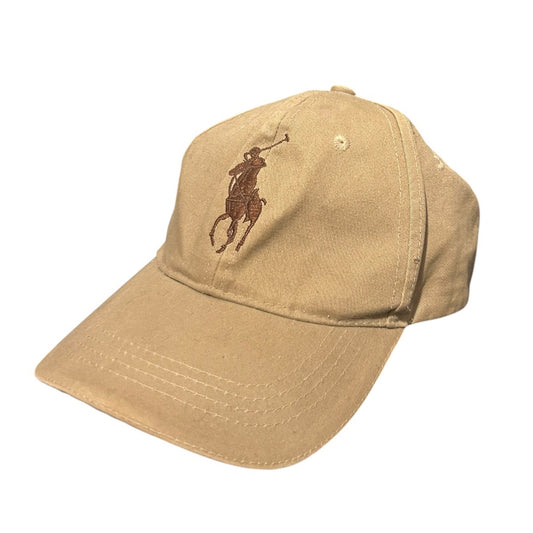 Czapka z daszkiem Ralph Lauren beżowa unisex vintage