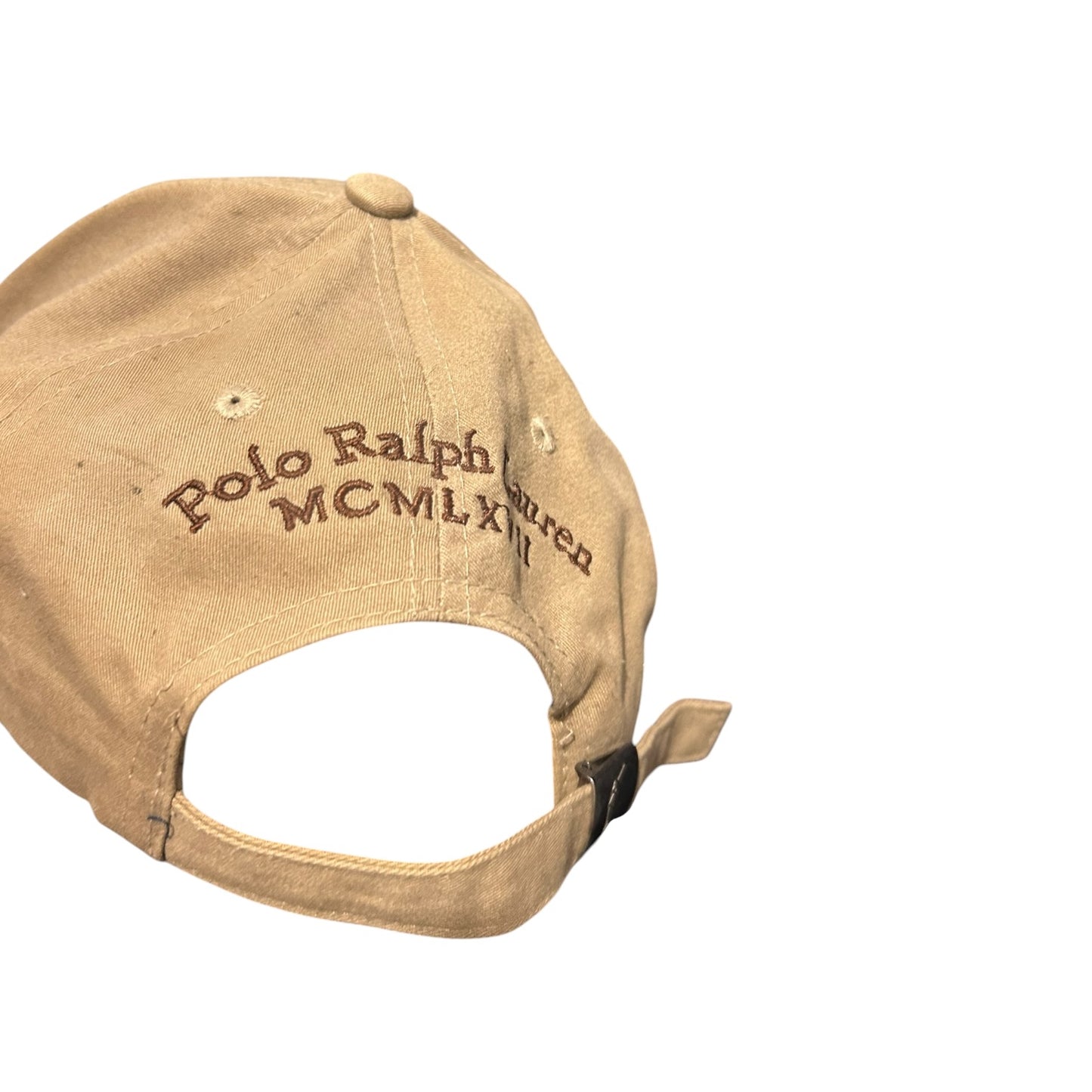 Czapka z daszkiem Ralph Lauren beżowa unisex vintage