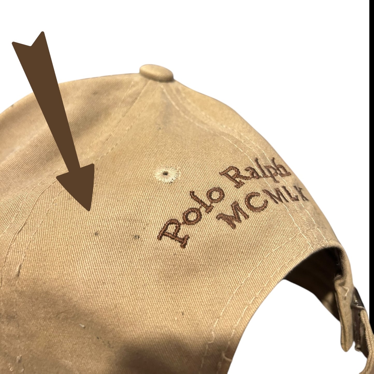 Czapka z daszkiem Ralph Lauren beżowa unisex vintage