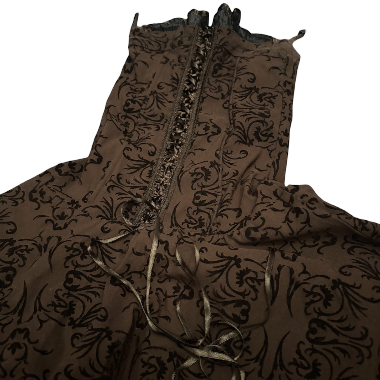 Sukienka gorsetowa brązowa vintage